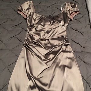 Suzi Chin for Maggy Boutique Taupe Dress